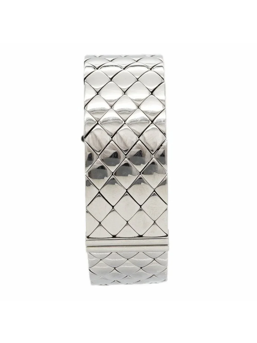 Chanel Quilted Diamond Black Dial Watch